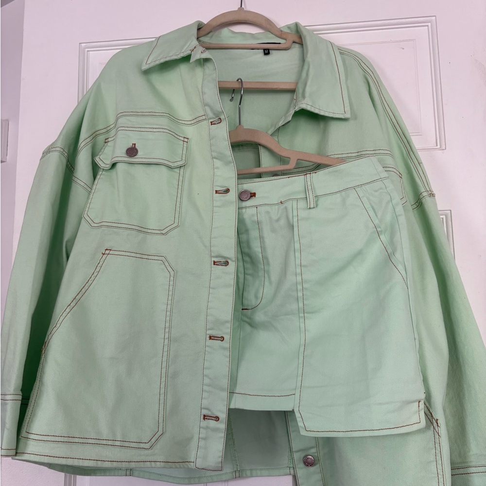 By Dylan Mint Green Jacket and Shorts Set